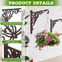 Otoolling 2 Pack Cast Iron Hanging Plant Bracket 12" Outdoor Wall Plant Hangers Hooks Heavy Duty Hanging Bracket Hooks Vintage Decorative Wall Hangers for Pots Bird Feeder Wind Chime (Brown, Classic)