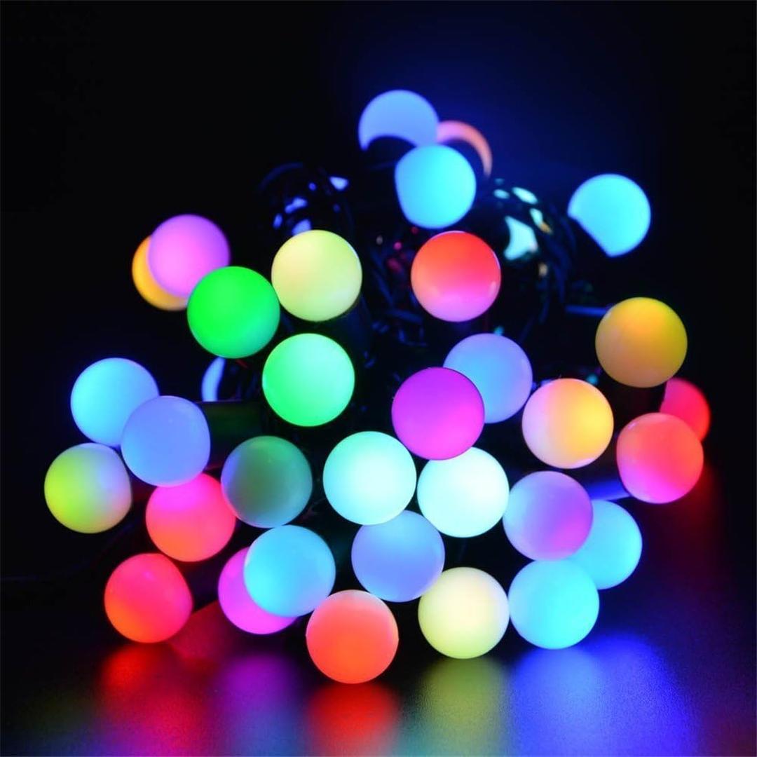 ELEOPTION Smartyard Led String Lights Solar Powered Outdoor Waterproof Night Light Decorative Lights for Outside Garden Camping Patio Party Holiday Wedding (Ball, Colorful)