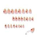 Ladybug Polka Dot Yellow French Tip Press on Nails - Medium Almond Cute Fake Nails, Spring Summer False Nails, Nude Glue on Nails for Women Manicure, Glossy Finish | 12 Sizes - 24 Pcs