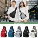 Small Crossbody Bag Casual Sling Bag for Men, Convertible Backpack, 3-in-1 Anti-Theft Shoulder Bag Trendy Daypack for Travel, Light Grey