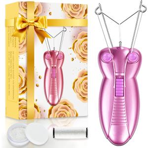 Electric Women Facial Hair Remover, EC VISION Ladies Beauty Epilator Trimmer Facial Cotton Threading Hair Shaver (Pink)