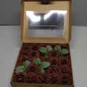 Ling's moment Artificial Flowers 25Pcs Walnut Brown Roses Decor w/Stems,3" DIY Foam Floral for Wedding Bouquet/Centerpieces, Outdoors Party Backdrop, Room/Table, and Garden/Pot Decorations