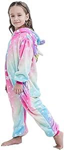 Riverchan Kids Unicorn Onesie Animal One Piece Pajamas Halloween Costumes (5T, Galaxy Starry)