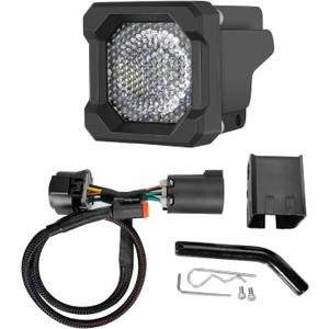 Hitch Mount Reverse Light Kit, LED Reverse Light Pod for 2” Hitch Receiver, No Drilling for Trucks, Pickups, SUVs, Off-Road Vehicles — For Use with USCAR 7-Way Trailer Connectors Only
