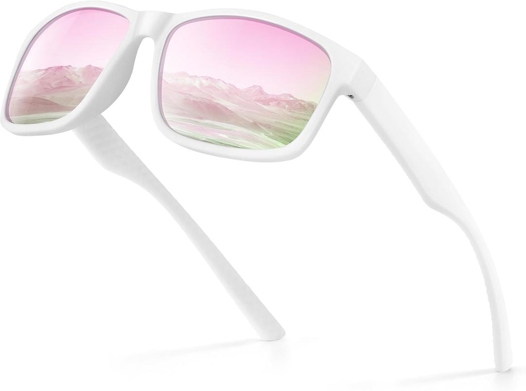 Polarized Sunglasses for Men Women, Lightweight Square Mens Sunglasses UV Protection for Driving Fishing Golf
