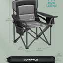 SONGMICS Oversized Lumbar Support Camping Chair, Heavy-Duty Outdoor Folding Chair Comfortable, Padded, Glamping, Cooler Bag, Weight Capacity 450 lb, Ink Black UGCB066B01