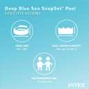 Intex Deep Sea Blue 8 Feet x 18 Inch SnapSet Instant Round Plastic Above Ground Swimming Kiddie Pool for Ages 3 Years and Up, Blue