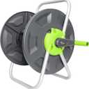 Garden Water Hose Reel Cart, Holds 65-100 Ft of 5/8 Inch, Wall Mounted Garden Hose Cart, Portable Hose Holder for Convenient Hose Storage and Watering (Green)