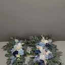 DearHouse 2Pack Artificial Peony Flower Garland - 6ft/Strand Silk Peony Flower Greenery Garland with Fake Willow Leaves for Wedding Ceremony Backdrop Party Table Centerpieces Decor (Blue)
