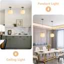 KCO Lighting Mid Century Modern Gold White Pendant Light Milk Glass Globe Pendant Lights Kitchen Island Antique Brass Pendant Light Vintage Hanging Light Fixture for Dining Room Living Room (2-Pack)