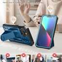 SOiOS for iPhone 13/14/15 Phone Case: for iPhone 16e Protective Cover with Built-in Kickstand | Heavy Duty Military Grade Hard Protection Shock Proof | Durable Dual-Layer Design Blue