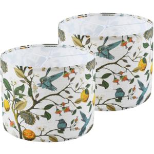 large lamp shades set of 2 .Flax Plant Pattern Drum floor lamp shade replacementtable lamp shade,flower lamp shade.Spider Fitter13 "Top x 13" Bottom x 10 "High,Need To Assemble