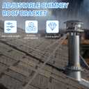 8 Stainless Steel Adjustable Extended Chimney Roof Support Kit - Heavy-Duty Windproof & Snow-Stable Stove Pipe System for Enhanced Chimney Safety
