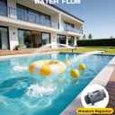 UIRWAY Solar Pool Fountain F5 Pro, Dual Light Strip 52 Ultra-Bright LEDs Unique Design, 10 Colors Pool Lights with 4 Modes, Remote Control, Adjustable Spray, Pool Fountain for Above & Inground Pools