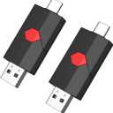 Aiibe 128GB USB C Flash Drive 2 Pack Type C + USBA 128GB USB Drives Push-Pull USB2.0 Memory Stick Thumb Drive for iPhone 15 Android Phones Tablet Computer (2 Pack)