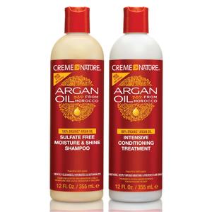 Creme of Nature Creme of Nature Argan Oil from Morocco Sulfate-Free Moisture & Shine Shampoo and Intensive Conditioning Treatment Amazon Bundle, 2 count
