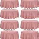 Fivenl 8 Pack Premium Round Tablecloth 90 Inch Round Table Covers Bulk Washable Polyester Fabric Round Table Clothes for Wedding Party Reception Banquet Buffet Restaurant (Dusty Rose, 90 Inch)