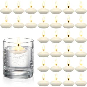 Nuanchu 30 Pcs 1.5'' Valentines Unscented Floating Candles Bulk for Centerpieces Votive Floating Cylinder Vases Candles for Wedding Party Anniversary Christmas Thanksgiving Party Gifts Decor