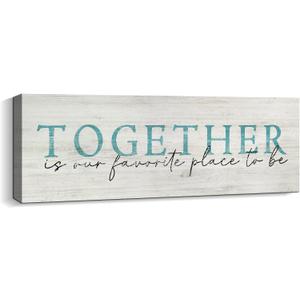 Family Wall Signs Decor Together is Our Favorite Place to Be Inspirational Quotes Wall Plaque Rustic Farmhouse Motivational Canvas Prints Wall Art for Living Room Bedroom Entryway Office Home Decor
