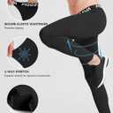 Moozava Mens Compression Pants Running Leggings Spandex Gym Workout Tights Athletic Sport Base Layer Cycling Football Soccer (Black, L)