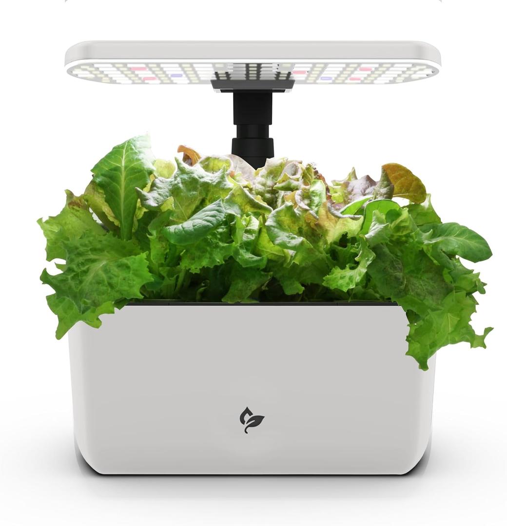 AeroGarden Harvest Lite in Cream, Soil-Free Indoor Hydroponic Garden with LED Grow Light for Year-Round Gardening of up to 6 Herbs and Vegetables