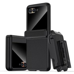 Spugan for Motorola Razr 2024/ Razr 2025 Case with Belt Clip Holster, [Built-in Privacy Screen Protector] [Hinge Protection] Full-Body Heavy Duty Rugged Shockproof Case for Moto Razr 2024/ 25 (Black)