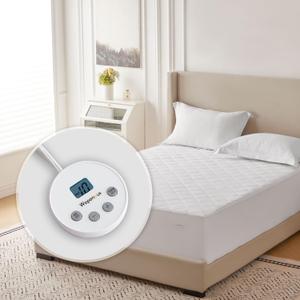 Wapaneus Diamond Qquilted Heated Mattress Pad Twin Size 10 Heat Settings with 1-12 Hours Timer Auto Off,Deep Pocket Fits up to 18",Microfiber Bed Warmer,ETL Listed Machine Washable,39"x75"