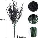 RECUTMS Artificial Flowers Outdoor Fake Plants Artificial Fake Flowers, Faux Outdoor Plastic Plants UV Resistant Shrubs No Fade Faux Plastic Plants Garden Porch Window Box Decorating(Black)