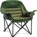 Oversized Camping Chair, Portable Folding Camping Chairs with Side Pocket, Cup Holder and Carry Bag, Heavy Duty Outdoor Camping Chairs for Adults, Fishing, Sports, Trip, up to 400lbs, Style 2 (Green)