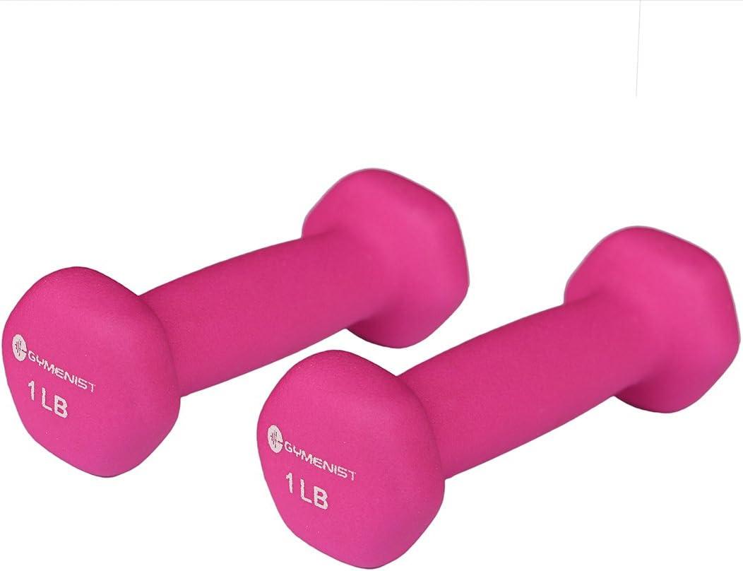 GYMENIST Pair of Dumbbells Set of 2 Soft Non Slip Grip Dumbbells Pair Covered with Neoprene
