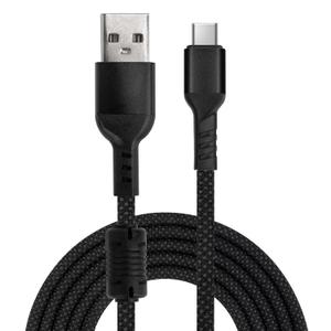 Black USB-C Cable 3m Single Pack - USB-A to USB-C, Pure Copper 12W Charge, Ferrite Core Sync, 3m for Game Controllers (Play & Charge), Braided Dirt-Resist, 20k+ Bends