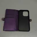 Defencase Compatible with iPhone 14 Pro Case Wallet with RFID Blocking Card Holder for Women Men, Soft PU Leather Magnetic Snap Flip Zipper Strap Wallet Phone Case Fit for iPhone 14 Pro 6.1", Purple