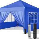 Driftalia 10x10 Pop Up Canopy Tent with Sidewalls, One-Push Instant Setup
4 Removable Sidewalls, UPF 50+ Fabric, Carry Bag Included for Parties, Market, Camping, Beach & Outdoor Events
