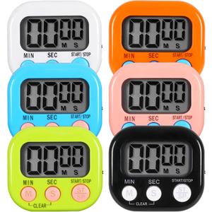 6 Pack Multi-Function Electronic Timer, Learning Management, Suitable for Kitchen, Study, Work, Exercise Training, Outdoor Activities(not Including Battery)