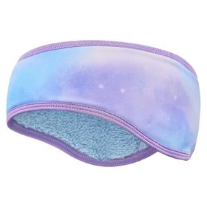 Kids Winter Ear Headband for Girls Boys Thickened Fleece Children Warmers Ear Muffs for Cold Weather Running Cycling (Purple)