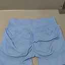 YEOREO Professional Women Workout Shorts 3.6" Scrunch Shorts Seamless High Waisted Contour Gym Yoga Biker Shorts (Medium, Light Blue)