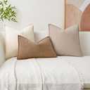 Kevin Textile 12x24 Inch Lumbar Pillow Cover 1 Pack Soft Boucle Textured Decorative Waterproof Rectangle Cushion Elegant Accent Pillow for Couch Sofa Chair Bed Home Decor Indoor Outdoor Camel