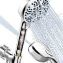Filtered Shower Head with Handheld, BOWGER 6 Modes High Pressure Shower Heads with Power Wash Mode and Hard Water Filter, Detachable Hand Held Showerhead Set with Extra Long Hose, Chrome