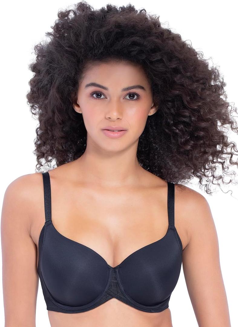 Felina Marvelous Side Smoothing T-Shirt Bra (34B, Black)