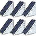 LED Solar Step Lights Waterproof Outdoor Stair Lights, Solar Deck Lights Outdoor Decor IP67 Solar Decoration Lights for Yard, Patio, Garden, Walkways, Front Door, Pathway, Driveway, Porch 6 Pack (Warm White)
