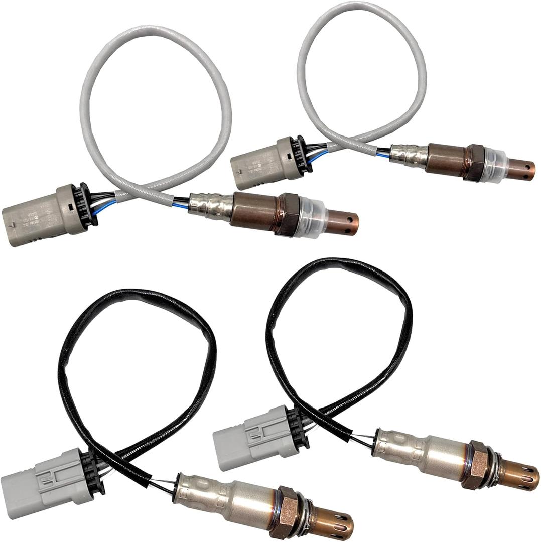 4PCS Oxygen Sensor Upstream & Downstream Compatible with Cadillac Escalade 15-18 / Chevrolet Silverado 1500 14-17, Suburban Tahoe 15-18 / GMC Sierra 1500 14-17 12659516 12657188