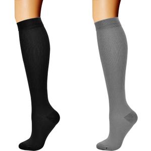 CHARMKING Compression Socks for Women & Men Circulation (2 Pairs) 15-20 mmHg is Best Athletic for Running, Flight Travel, Support, Cycling, Pregnant - Boost Performance, Durability (S/M, Multi 03)