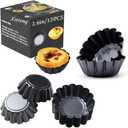 Xstronq Egg Tart Molds 12PCS Tart Pan 2.6inch, Mini Carbon Steel Non Stick Tart Pans, Tart Molds For Baking (2.6 inch)