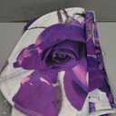 Poedist 4 Pcs Bathroom Shower Curtain Set, Purple Rose Shower Curtain Valentine's Day Shower Curtain Sets with Rugs(Bath Mat,U Shape and Toilet Lid Cover Mat) and 12 Hooks