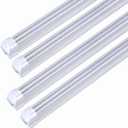 TRLIFE 8FT LED Shop Light Fixtures, 72W LED Tube Light 8FT 5000K Daylight White Dual Side T8 V-Shape Integrated 8 FT Bulbs(150W Light Equivalent), 8640Lm, Clear Cover(4 Pack)
