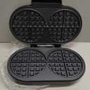 Double Waffle Maker 6 Inch, 1200W Belgian Waffle Maker for Breakfast and Snacks, Makes 2 Personalized Individual Keto Chaffles, Waffle Iron with Nonstick Plates, Temperature Knob, Black