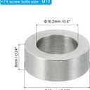 PATIKIL M10 Stainless Steel Spacers, 10 Pcs Metal Spacer Stainless Steel 10.2mm ID x 16mm OD x 6mm L Spacer Screw Standoff Round for 3/8" M10 Screw Bolts