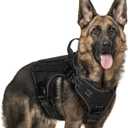 rabbitgoo Upgraded Tactical Dog Harness for Large Dogs, Reflective Heavy Duty Pet Harness with Handle, No-Pull Service Vest, Adjustable Military Vest for Training Hunting Walking, Black, XL