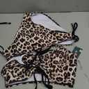 Blooming Jelly Women's Bikini Sets Two Piece Swimsuit 2026 Curvy Cutout String Bathing Suit (Large, Leopard)