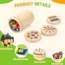 Montessori Toys: 3 in 1 Wooden Color Sorting Toys for Toddlers 3 4 5, Fine Motor Skills Sensory Toy and Color Matching Toy for Preschool Learning Activities, Girls and Boys Gifts